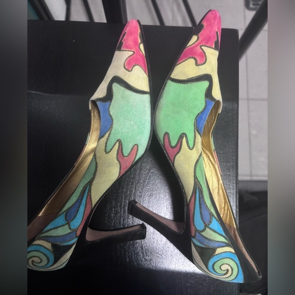Via Spiga Colorful Abstract Heels - Picture 3 of 12